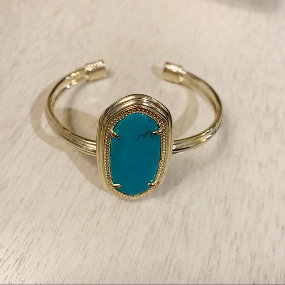 Kendra Scott Turquoise & Gold Cuff Bracelet - Picture 1 of 4
